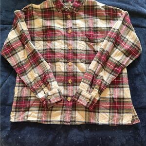 Madewell Plaid Button Down Shirt - Red and Cream